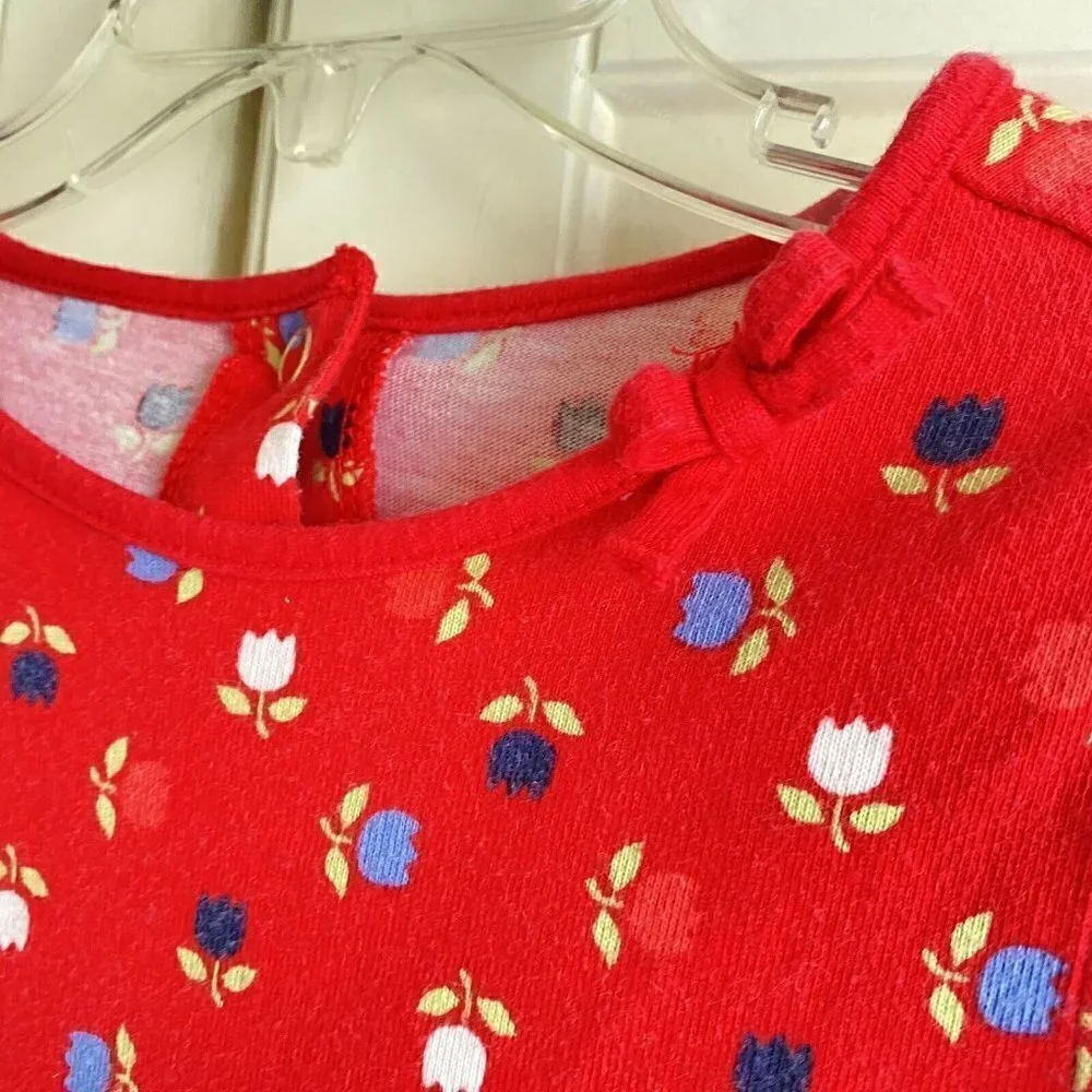 Gymboree Girl’s Red Long Sleeve Tulip‎ Cotton Dress Sz 2T